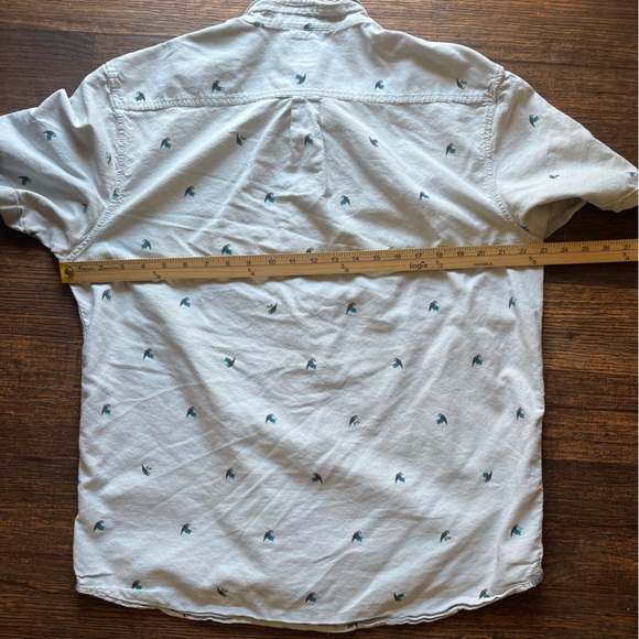 Men's VANS Shirt Gray Parrot Bird XL Pocket TIKI Beach Summer Skate Tropical - Picture 11 of 14